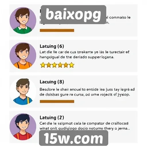 Feedback dos usuários sobre a experiência no baixopg